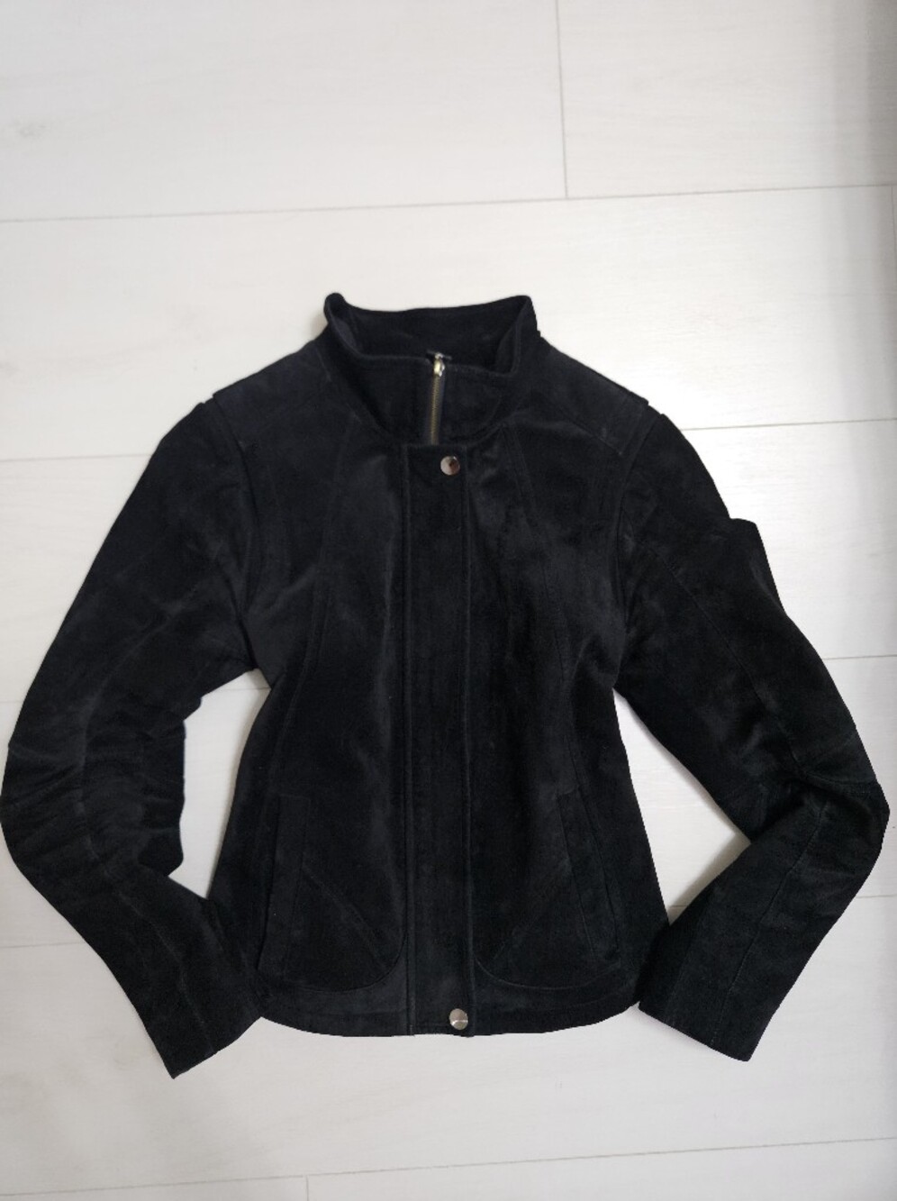 Indie Sleaze Black Women's Suede Jacket - Size Xs-s